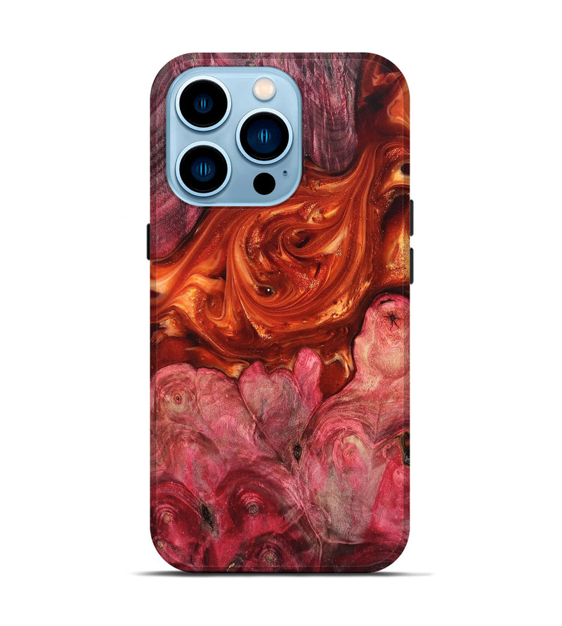 iPhone 14 Pro Wood Live Edge Phone Case - Ivan (Red, 819225)