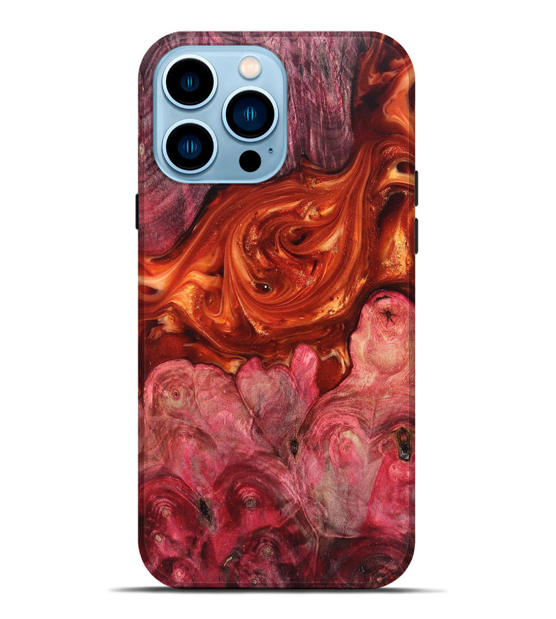 iPhone 14 Pro Max Wood Live Edge Phone Case - Ivan (Red, 819225)