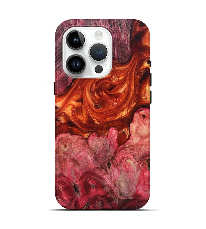 iPhone 15 Pro Wood Live Edge Phone Case - Ivan (Red, 819225)