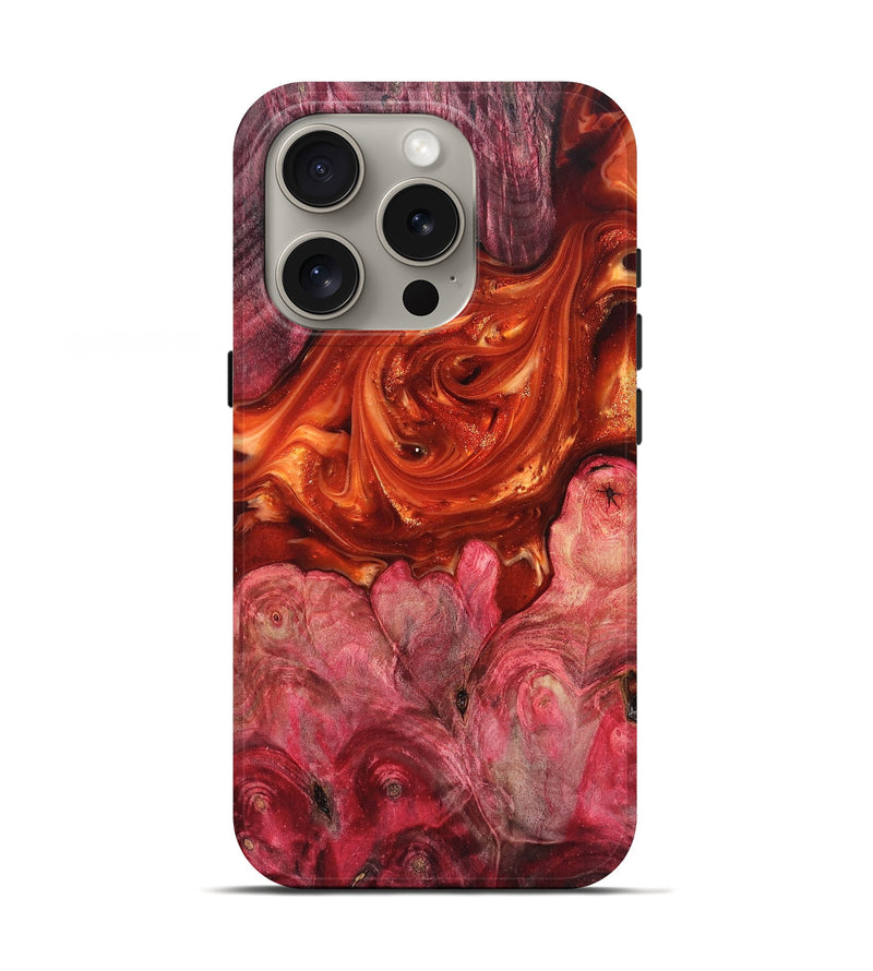 iPhone 16 Pro Wood Live Edge Phone Case - Ivan (Red, 819225)