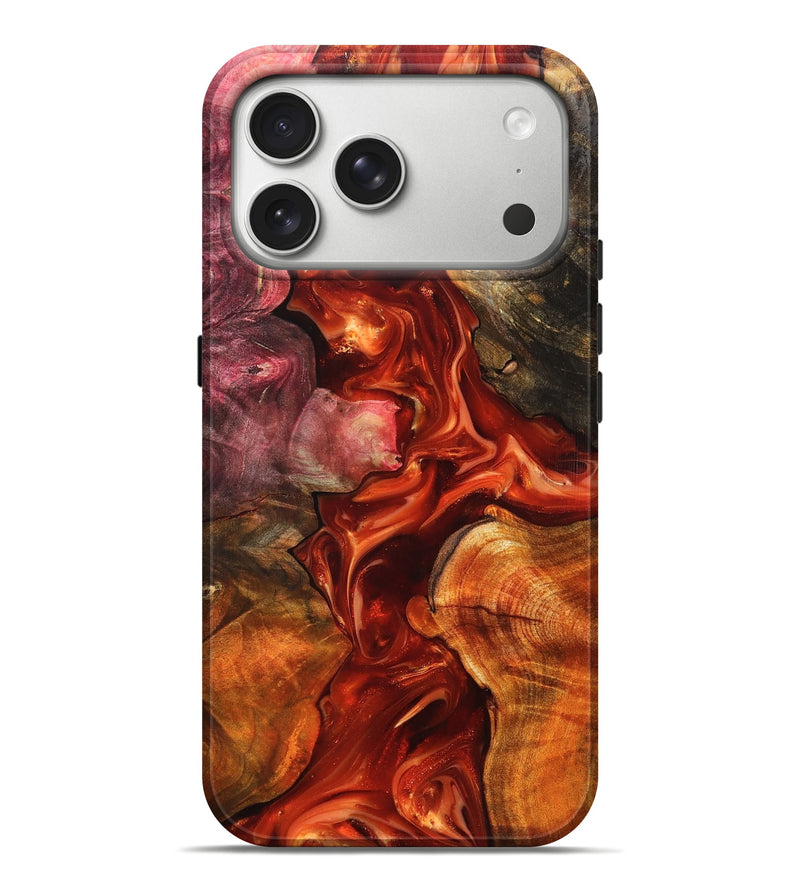 iPhone 17 Pro Max Wood Live Edge Phone Case - Darien (Red, 819232)