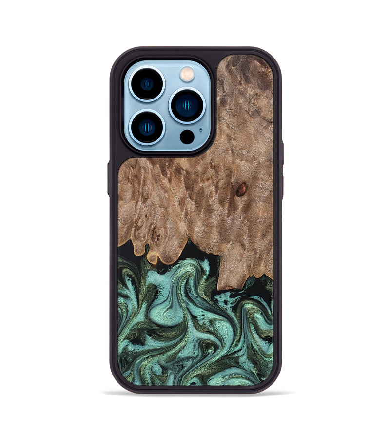 iPhone 14 Pro Wood Phone Case - Murray (Green, 819267)