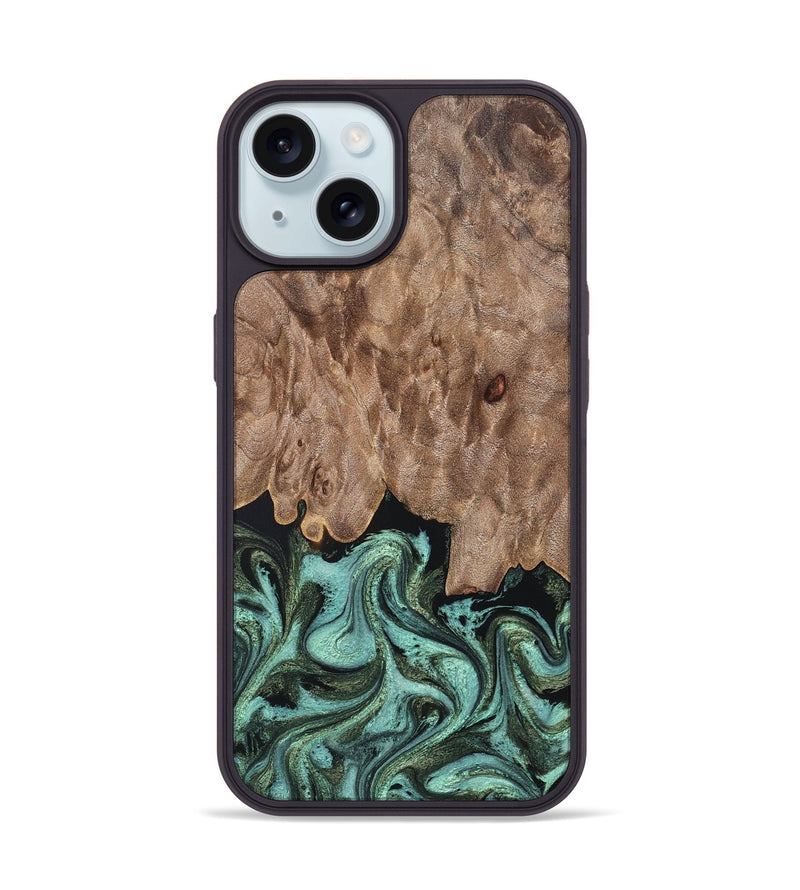 iPhone 15 Wood Phone Case - Murray (Green, 819267)