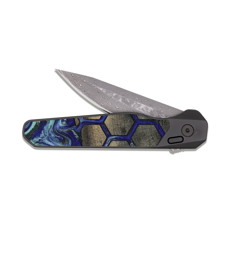 EDC Dark Damascus Wood Pocket Knife - Xzavier (Pattern, 819302)