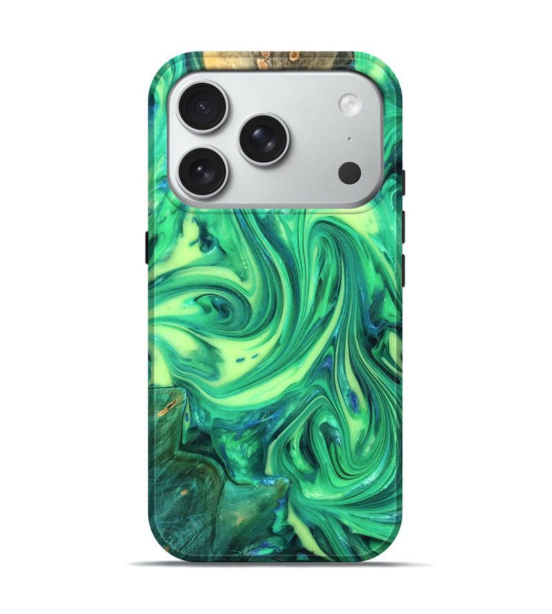 iPhone 18 Pro Wood Live Edge Phone Case - Zaria (Neon, 819321)