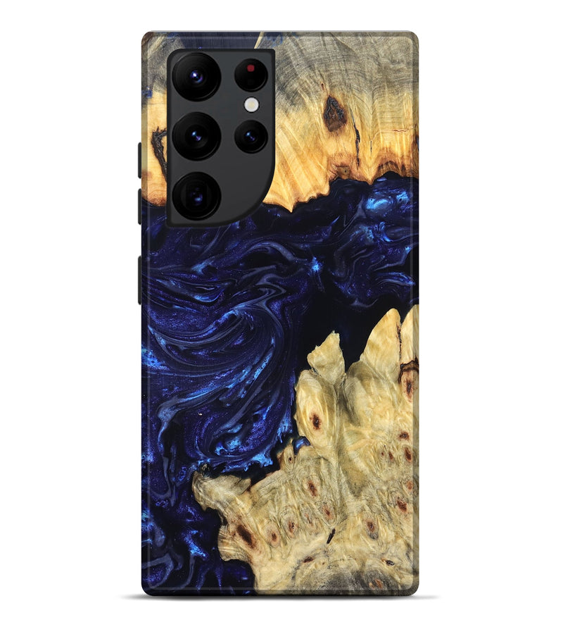 Galaxy S22 Ultra Wood Live Edge Phone Case - Cathryn (Blue, 819322)