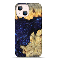 iPhone 14 Plus Wood Live Edge Phone Case - Cathryn (Blue, 819322)