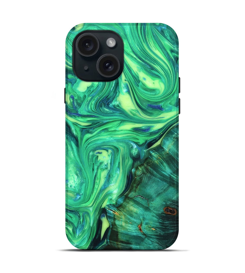 iPhone 15 ResinArt Live Edge Phone Case - Zada (Neon, 819323)