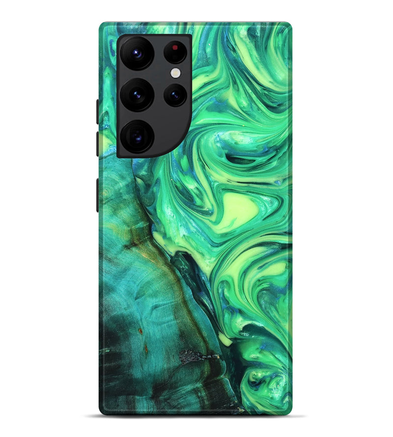 Galaxy S22 Ultra Wood Live Edge Phone Case - Kyren (Neon, 819325)