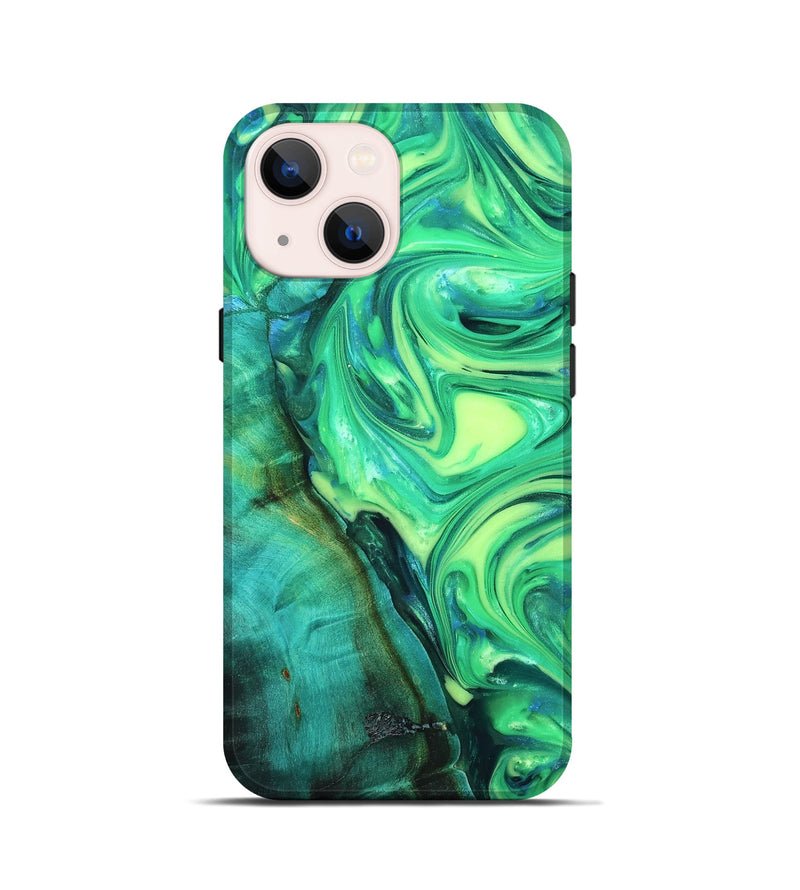 iPhone 13 mini Wood Live Edge Phone Case - Kyren (Neon, 819325)
