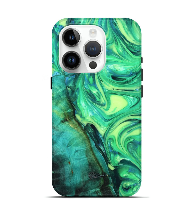 iPhone 15 Pro Wood Live Edge Phone Case - Kyren (Neon, 819325)