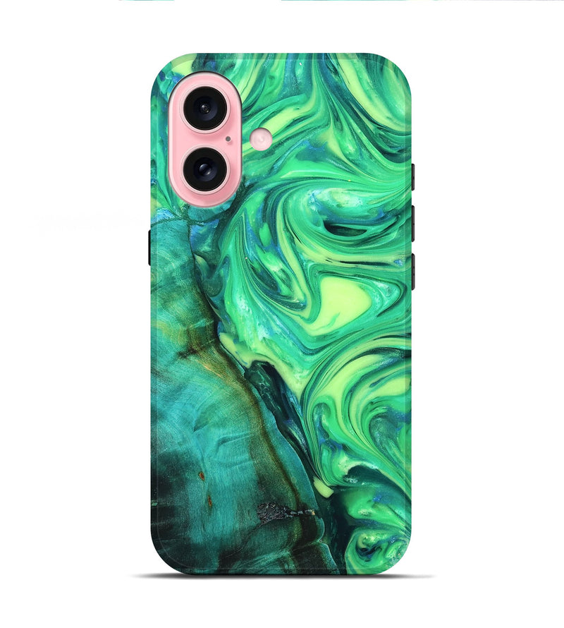 iPhone 16 Wood Live Edge Phone Case - Kyren (Neon, 819325)