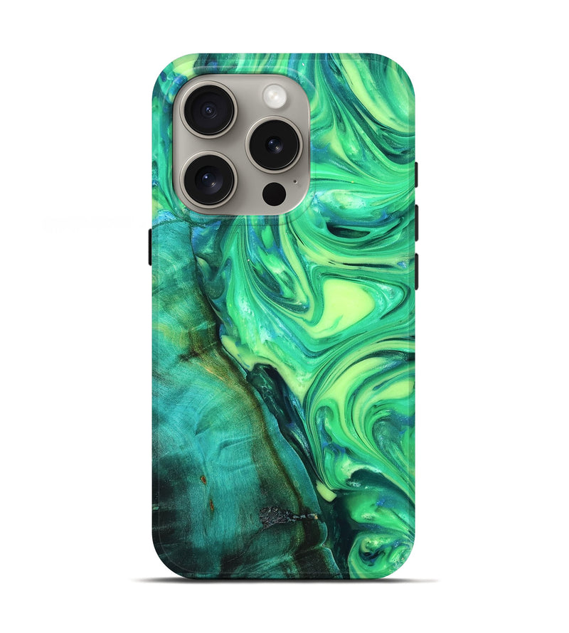 iPhone 16 Pro Wood Live Edge Phone Case - Kyren (Neon, 819325)