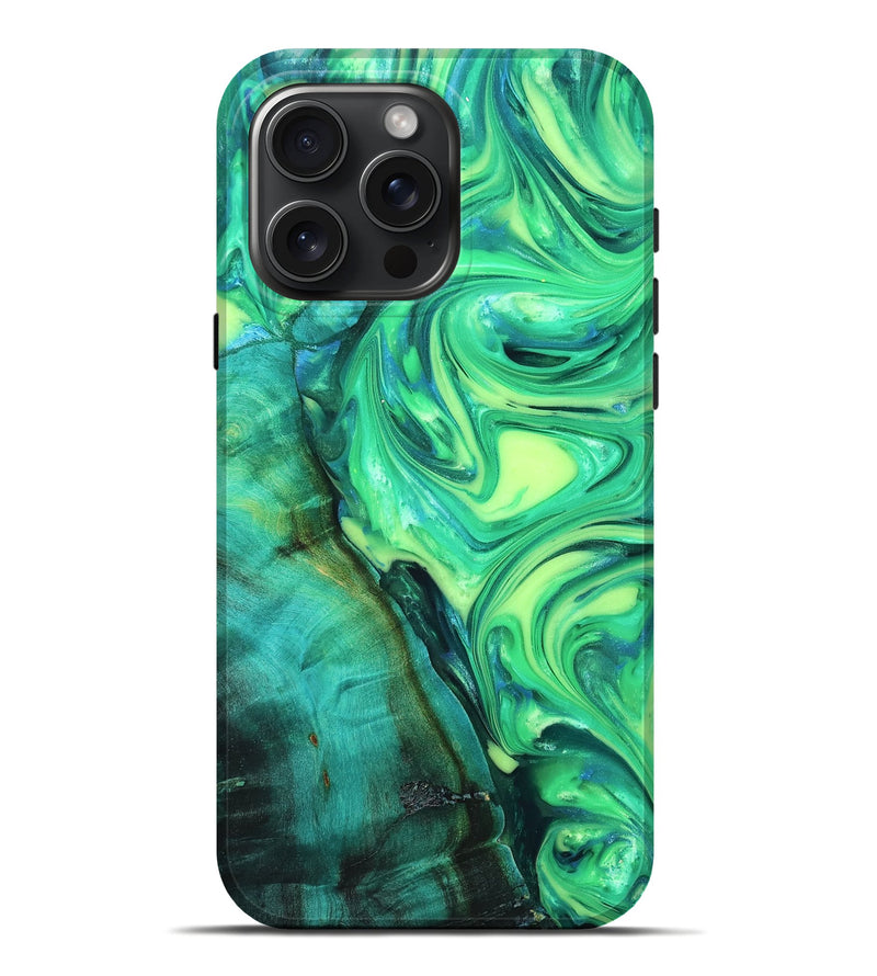 iPhone 16 Pro Max Wood Live Edge Phone Case - Kyren (Neon, 819325)