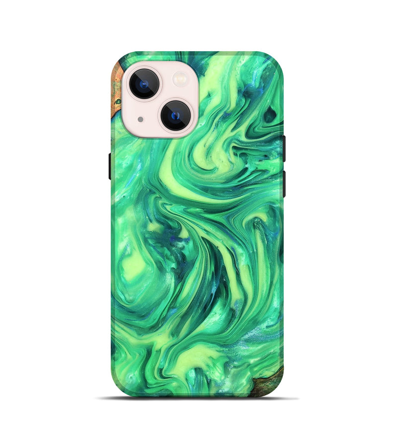 iPhone 13 mini Wood Live Edge Phone Case - Skyla (Neon, 819331)