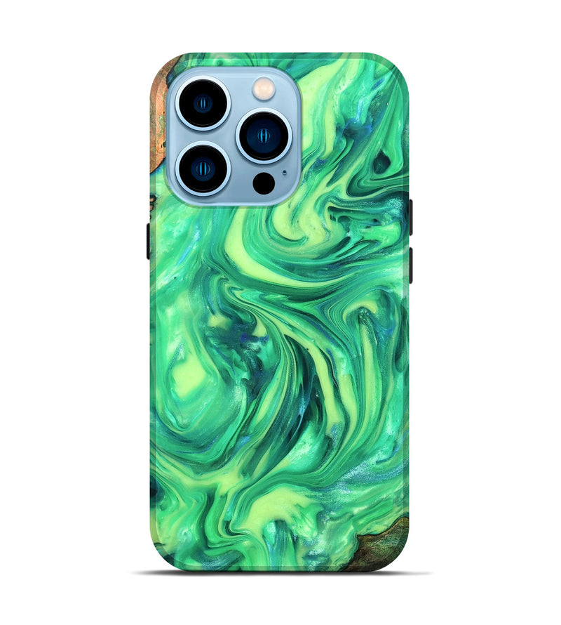 iPhone 14 Pro Wood Live Edge Phone Case - Skyla (Neon, 819331)