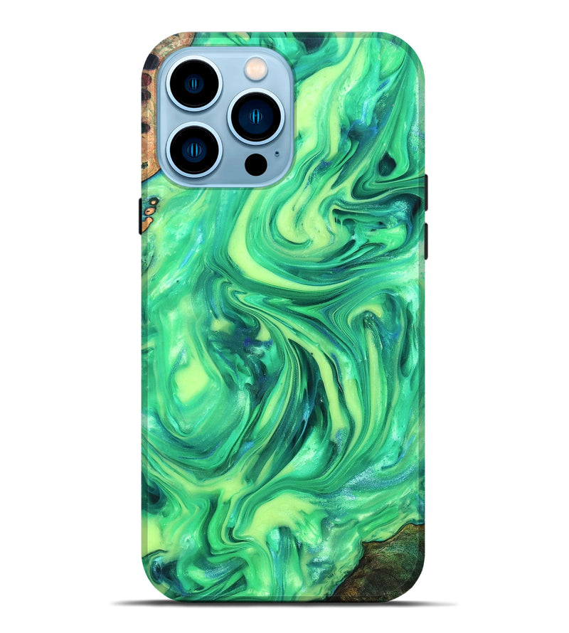 iPhone 14 Pro Max Wood Live Edge Phone Case - Skyla (Neon, 819331)