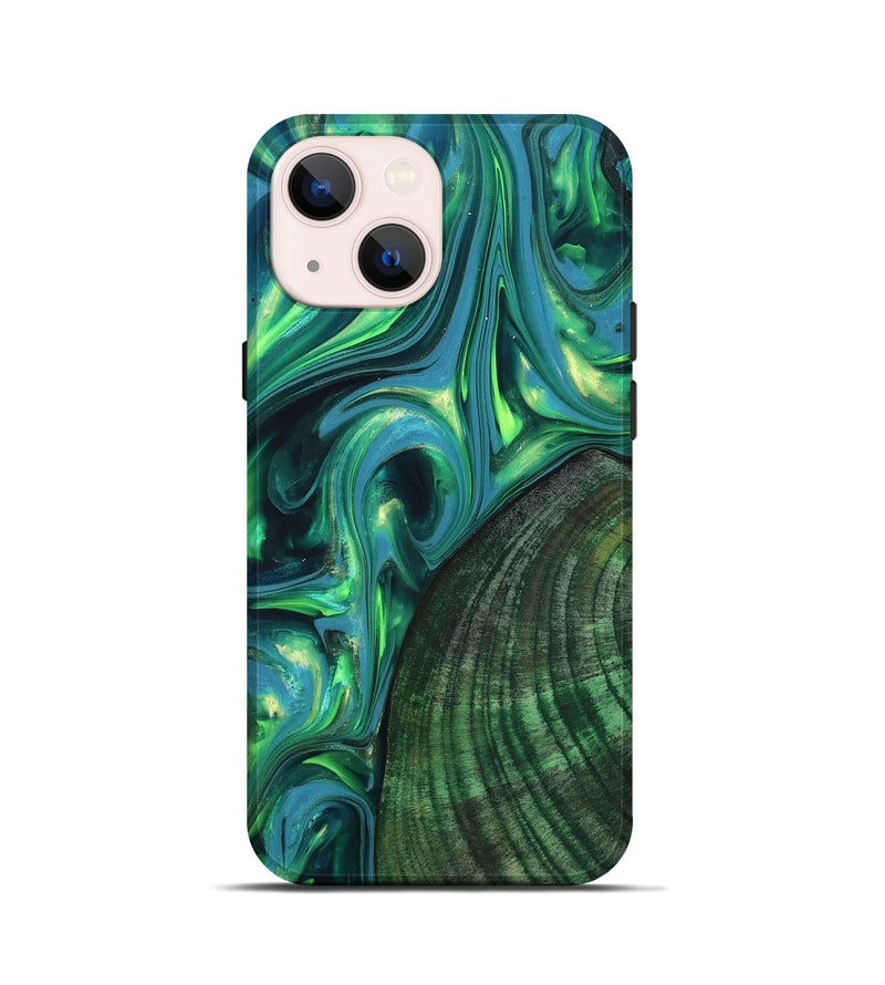 iPhone 13 mini Wood Live Edge Phone Case - Gus (Neon, 819338)