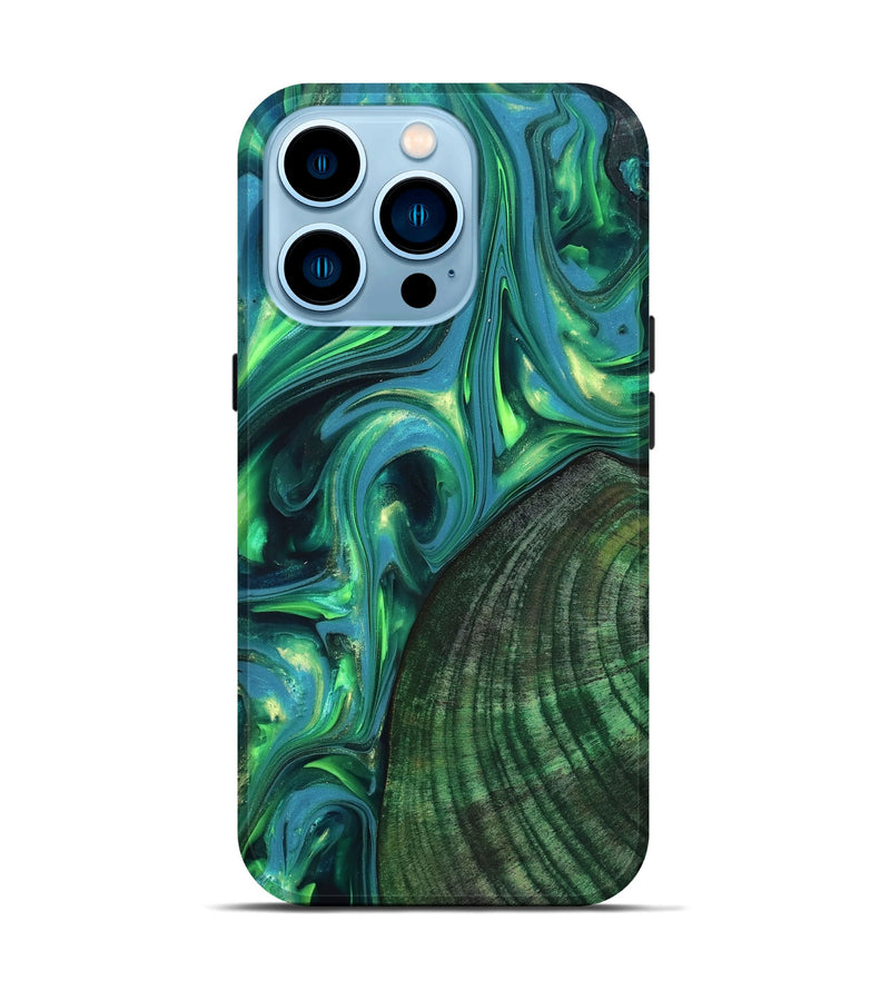 iPhone 14 Pro Wood Live Edge Phone Case - Gus (Neon, 819338)