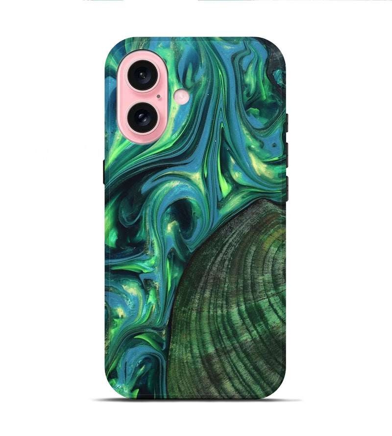 iPhone 16 Wood Live Edge Phone Case - Gus (Neon, 819338)
