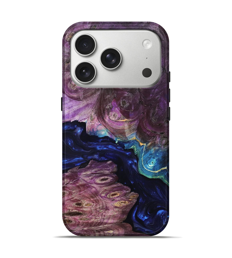iPhone 17 Pro Wood Live Edge Phone Case - Tracie (Purple, 819343)