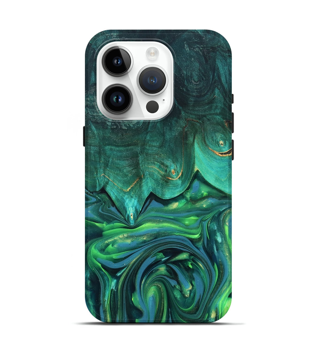 iPhone 15 Pro Wood Live Edge Phone Case - Zion (Green, 819347)