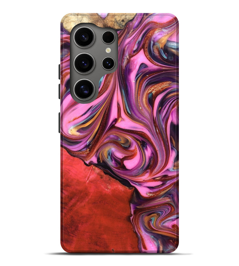 Galaxy S25 Ultra Wood Live Edge Phone Case - Elvin (Red, 819348)