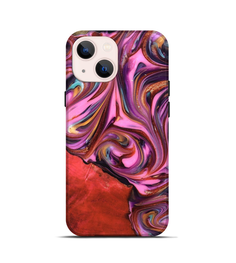 iPhone 13 mini Wood Live Edge Phone Case - Elvin (Red, 819348)