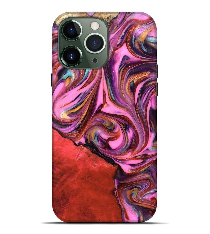 iPhone 13 Pro Max Wood Live Edge Phone Case - Elvin (Red, 819348)