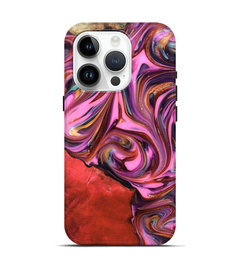 iPhone 15 Pro Wood Live Edge Phone Case - Elvin (Red, 819348)
