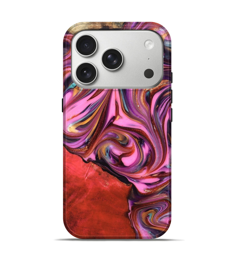 iPhone 17 Pro Wood Live Edge Phone Case - Elvin (Red, 819348)