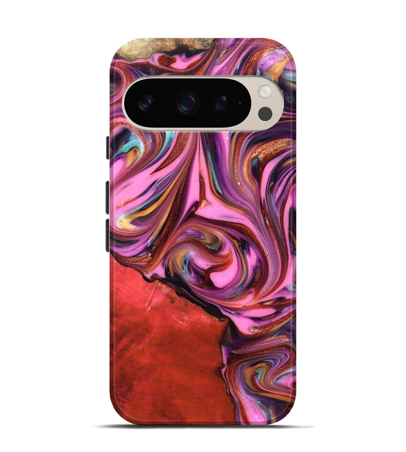 Pixel 9 Wood Live Edge Phone Case - Elvin (Red, 819348)