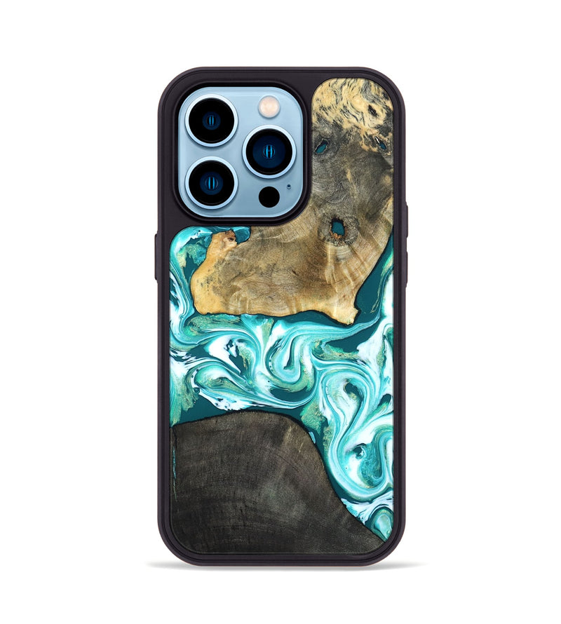 iPhone 14 Pro Wood Phone Case - Brooks (Green, 819352)