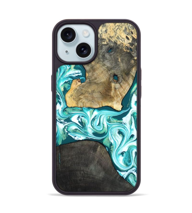 iPhone 15 Wood Phone Case - Brooks (Green, 819352)