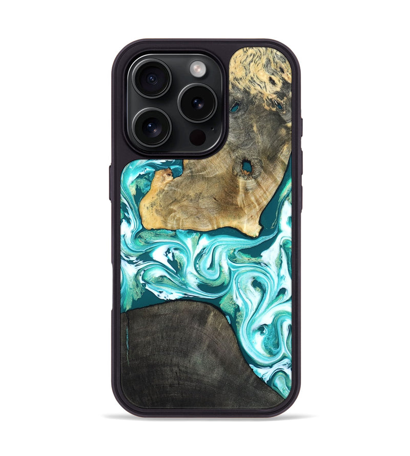iPhone 16 Pro Wood Phone Case - Brooks (Green, 819352)