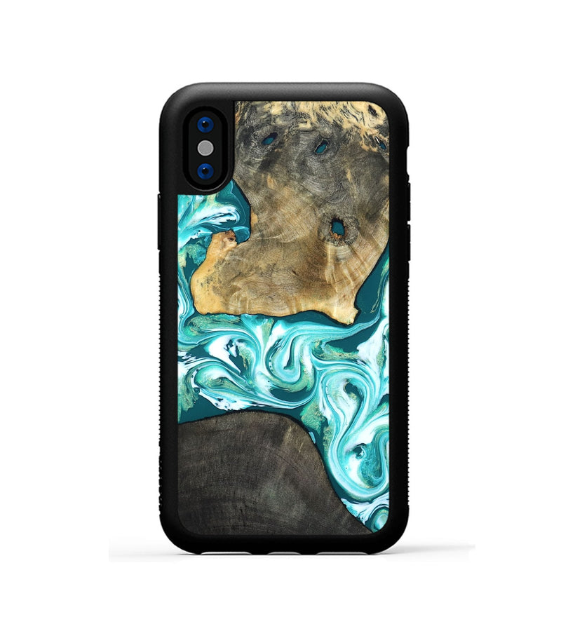 iPhone Xs Wood Phone Case - Brooks (Green, 819352)
