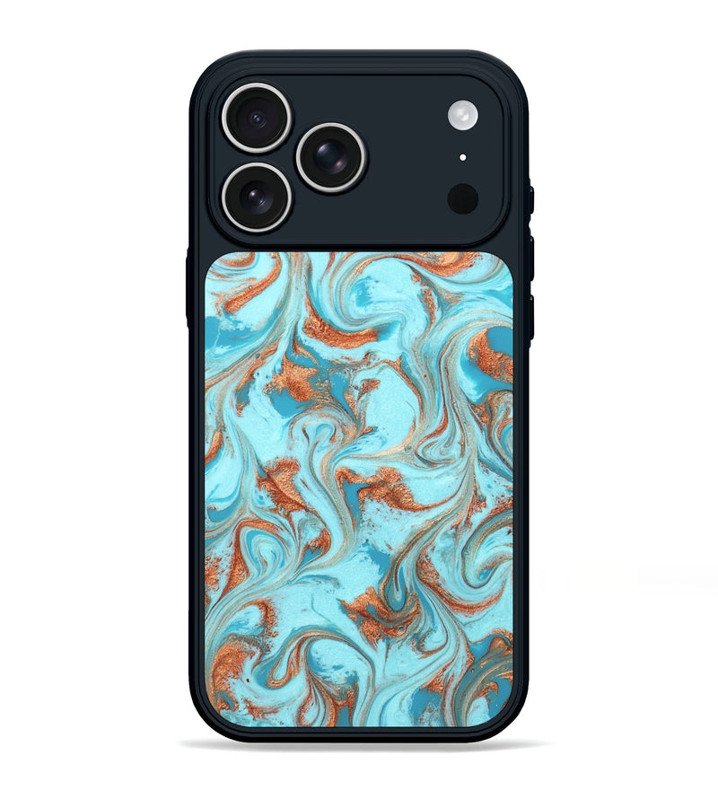 iPhone 17 Pro Max ResinArt Phone Case - Saint (Teal & Gold, 819353)