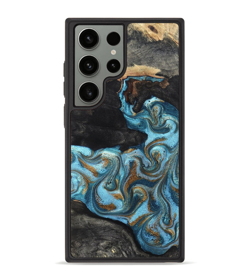 Galaxy S23 Ultra Wood Phone Case - Alden (Teal & Gold, 819355)