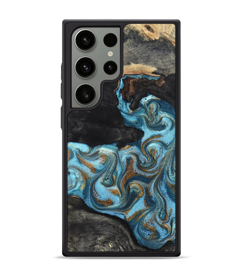 Galaxy S24 Ultra Wood Phone Case - Alden (Teal & Gold, 819355)