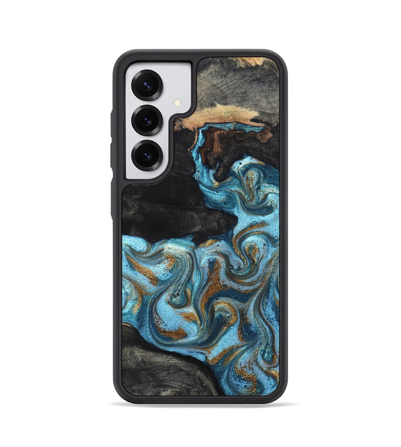Galaxy S25 Wood Phone Case - Alden (Teal & Gold, 819355)