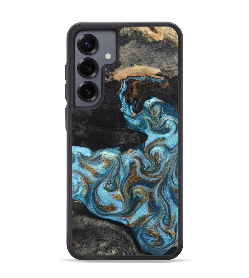 Galaxy S25 Plus Wood Phone Case - Alden (Teal & Gold, 819355)
