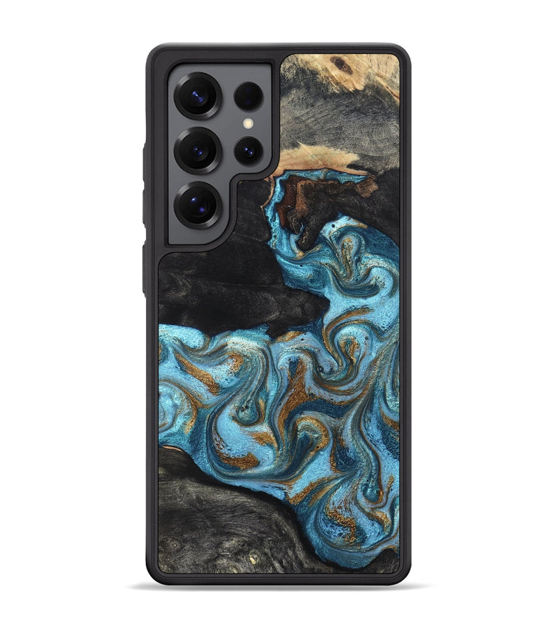 Galaxy S25 Ultra Wood Phone Case - Alden (Teal & Gold, 819355)