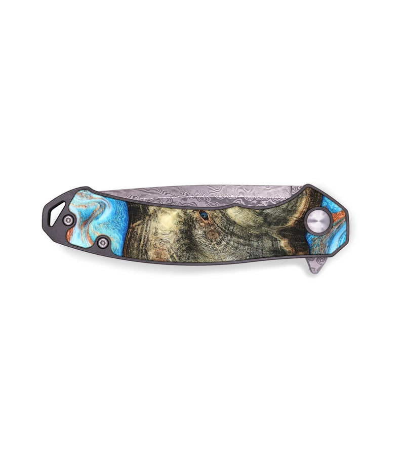 EDC Wood Pocket Knife - Meagan (Teal & Gold, 819356)