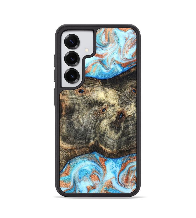 Galaxy S25 Wood Phone Case - Meagan (Teal & Gold, 819356)