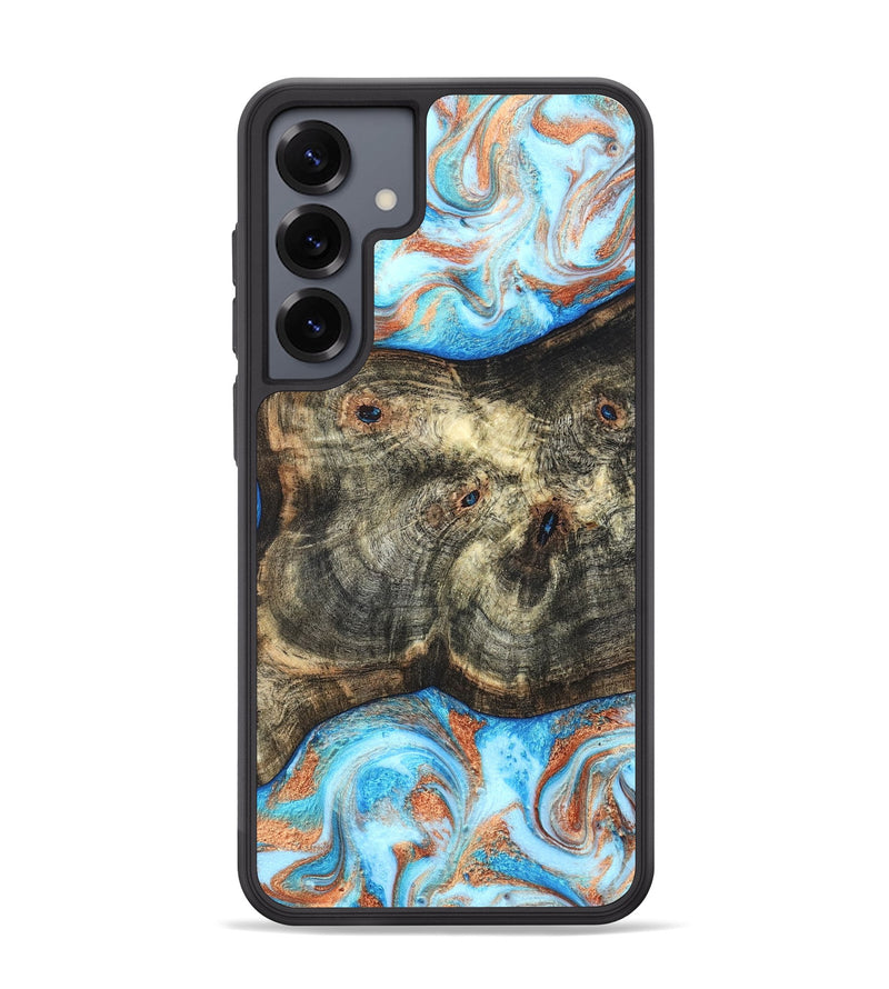Galaxy S25 Plus Wood Phone Case - Meagan (Teal & Gold, 819356)
