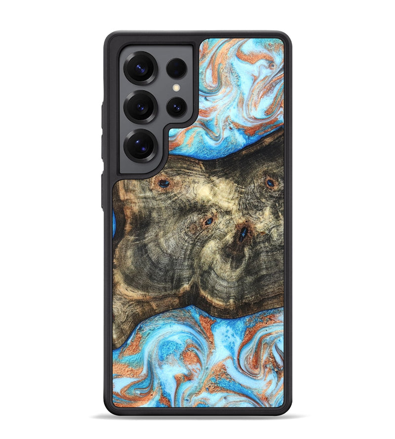 Galaxy S25 Ultra Wood Phone Case - Meagan (Teal & Gold, 819356)