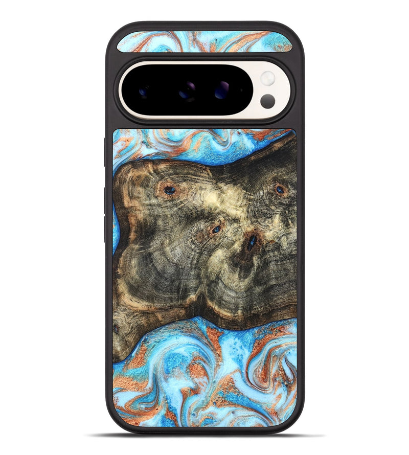 Pixel 10 Pro XL Wood Phone Case - Meagan (Teal & Gold, 819356)
