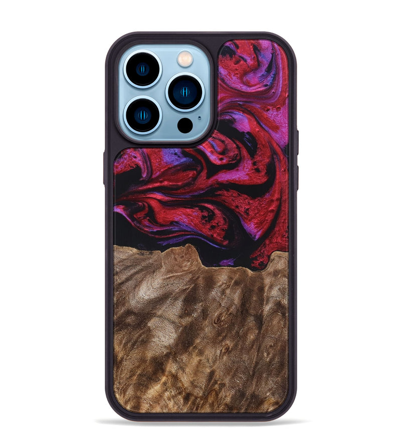 iPhone 14 Pro Max Wood Phone Case - Otto (Red, 819360)