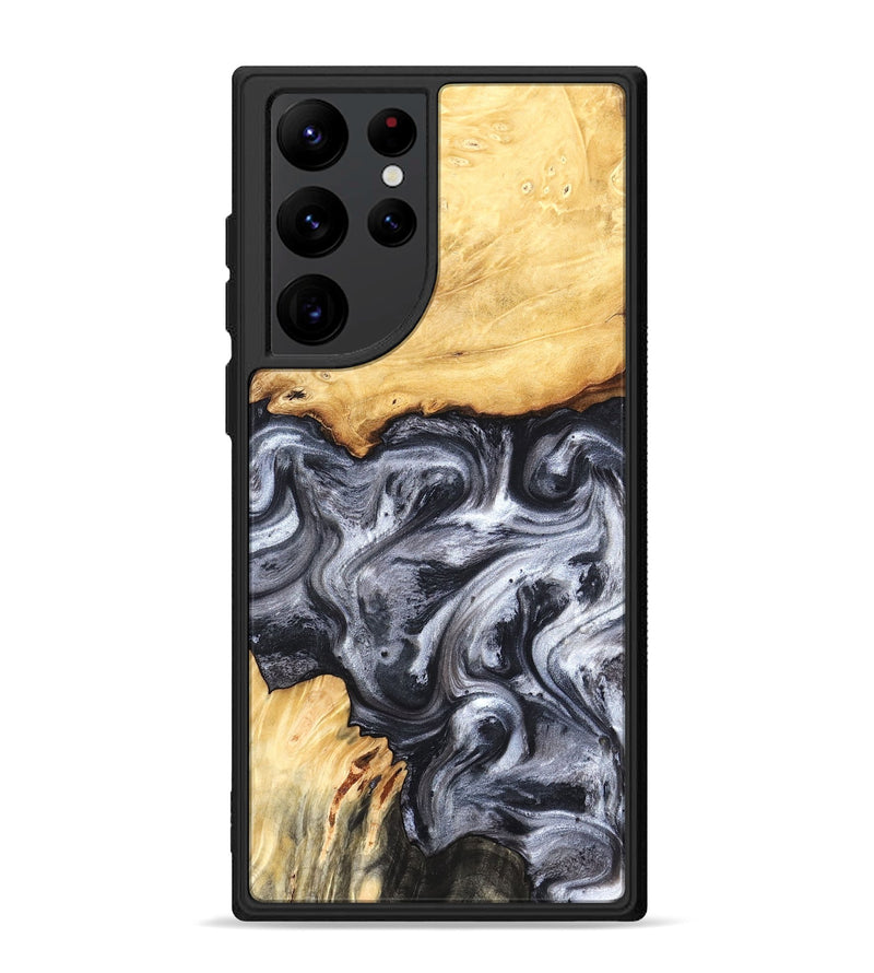 Galaxy S22 Ultra Wood Phone Case - Coral (Black & White, 819363)
