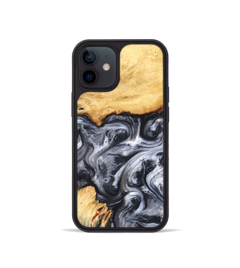 iPhone 12 mini Wood Phone Case - Coral (Black & White, 819363)